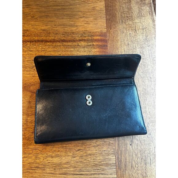 Vintage Monsac Original Leather Trifold Wallet with Snap Closure Black - Picture 2 of 10